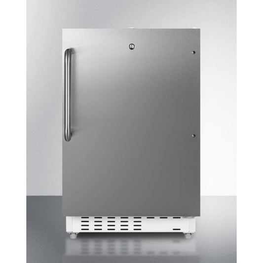 Summit Appliance ALRF48 Series 21" Stainless Steel Finish Built-In Refrigerator-Freezer with Towel Bar Handle