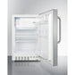 Summit Appliance ALRF48 Series 21" Stainless Steel/White Finish Built-In Refrigerator-Freezer with Towel Bar Handle