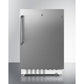 Summit Appliance ALRF48 Series 21" Stainless Steel/White Finish Built-In Refrigerator-Freezer with Towel Bar Handle