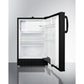 Summit Appliance ALRF49 Series 20" Black Finish Built-In Refrigerator-Freezer