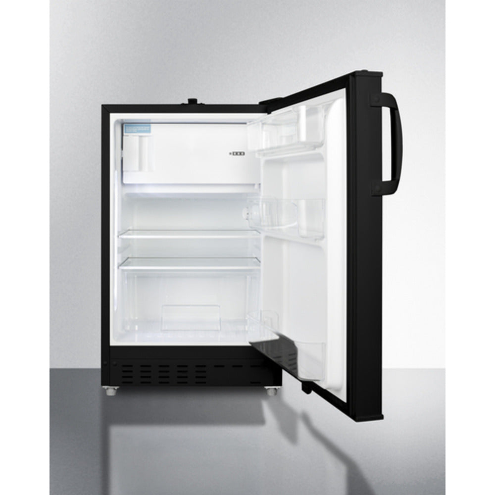 Summit Appliance ALRF49 Series 20" Black Finish Built-In Refrigerator-Freezer