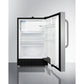 Summit Appliance ALRF49 Series 21" Stainless Steel Finish Built-In Refrigerator-Freezer with Towel Bar Handle