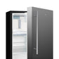 Summit Appliance ALRF49 Series 21" Stainless Steel/Black Finish Built-In Refrigerator-Freezer with Brushed Stainless Steel Handle