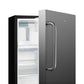 Summit Appliance ALRF49 Series 21" Stainless Steel/Black Finish Built-In Refrigerator-Freezer with Towel Bar Handle