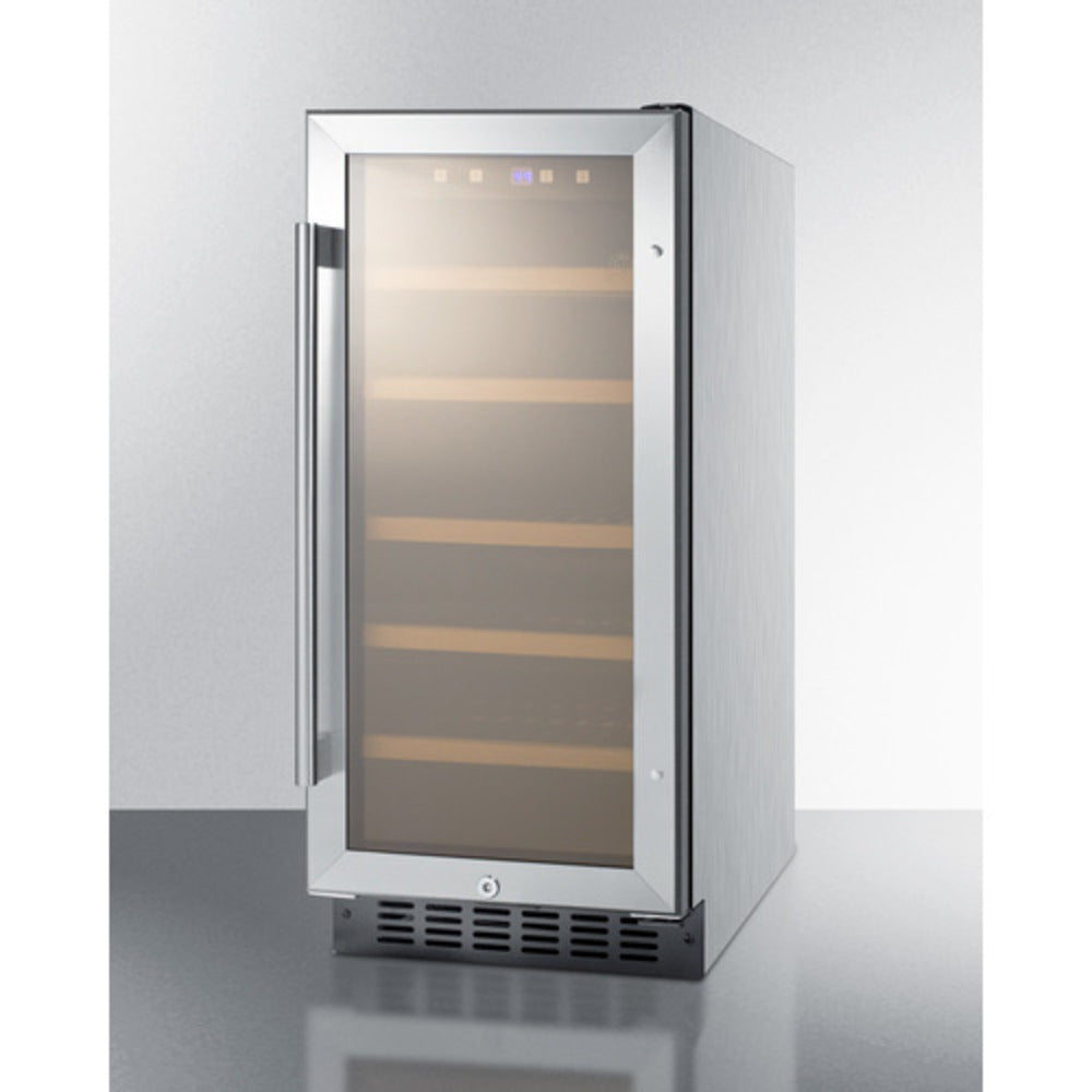 Summit Appliance ALWC15 Series 15" Stainless Steel Cabinet Finish Built-In Wine Cellar
