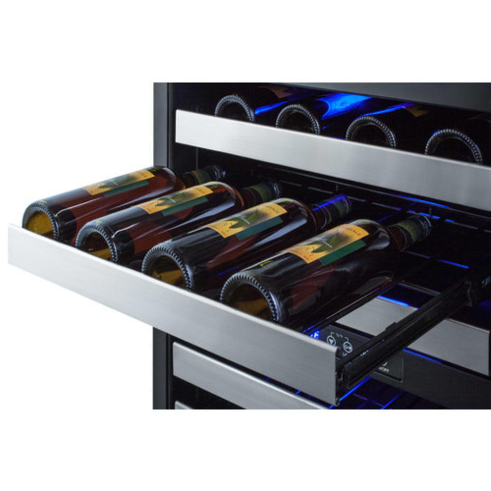 Summit Appliance ALWC532 Series 24" Stainless Steel Cabinet Finish Built-In Wine Cellar