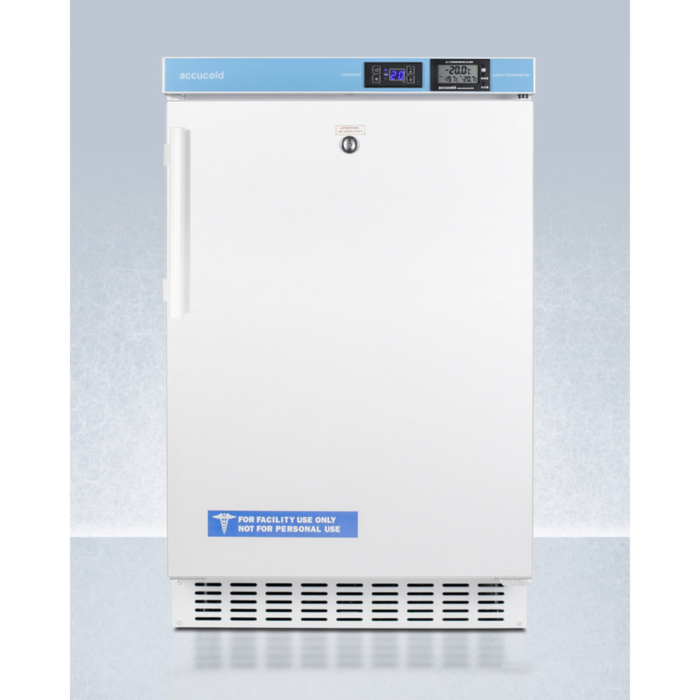 Summit Appliance Accucold 20" ACF33LCAL White Finish Built-In Compact All-Freezer