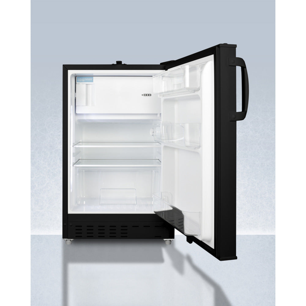 Summit Appliance Accucold 20" Black Finish Built-in Refrigerator-Freezer