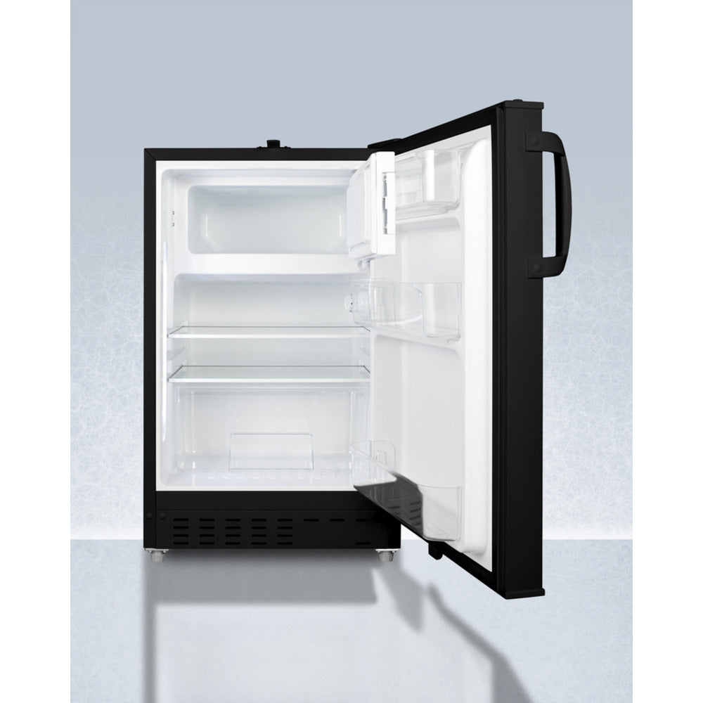 Summit Appliance Accucold 20" Black Finish Built-in Refrigerator-Freezer