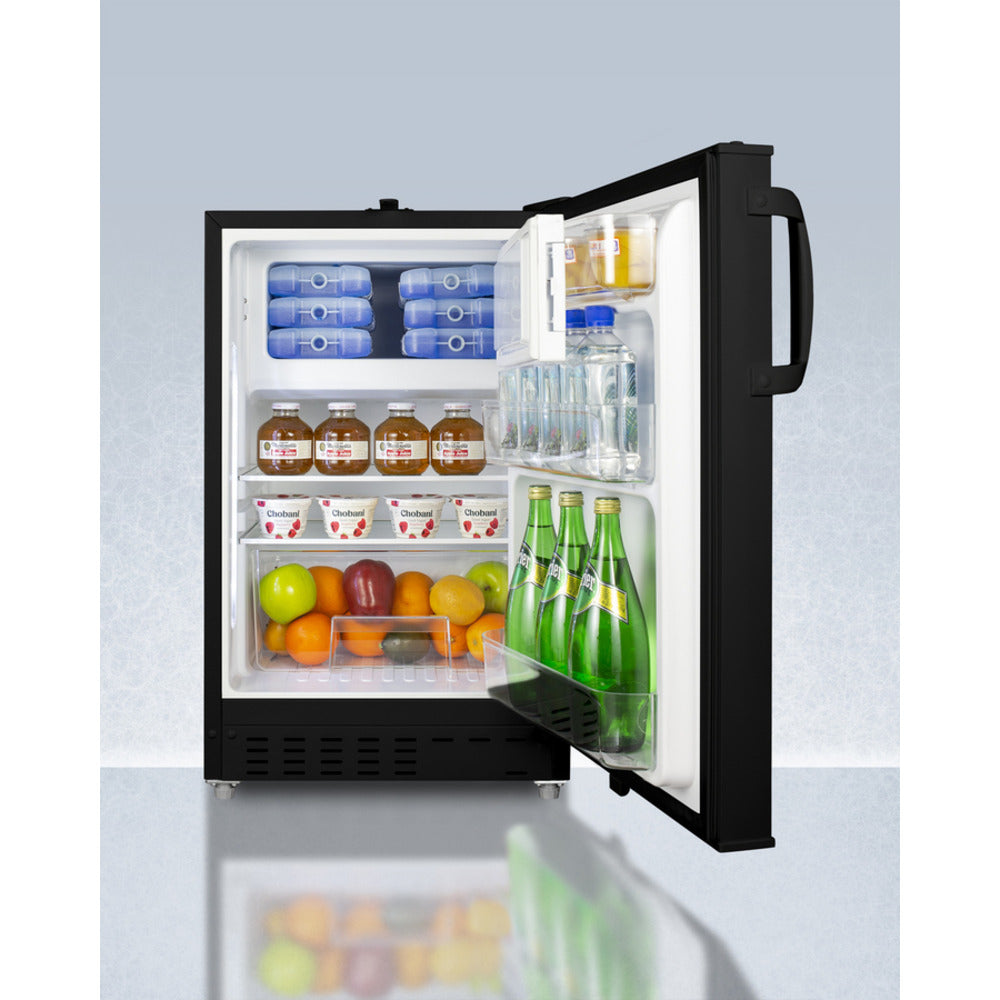 Summit Appliance Accucold 20" Black Finish Built-in Refrigerator-Freezer
