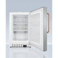 Summit Appliance Accucold 20" Stainless Steel & White Finish Built-In Vaccine All-Freezer with Copper Handle