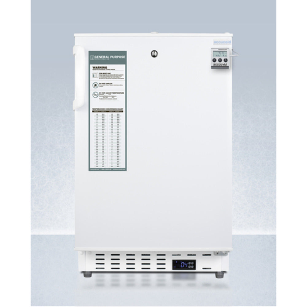 Summit Appliance Accucold 20" White Finish Built-In Healthcare All-Refrigerator with Hi/Lo Temperature Readout