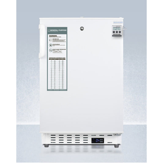 Summit Appliance Accucold 20" White Finish Built-In Healthcare All-Refrigerator with Hi/Lo Temperature Readout