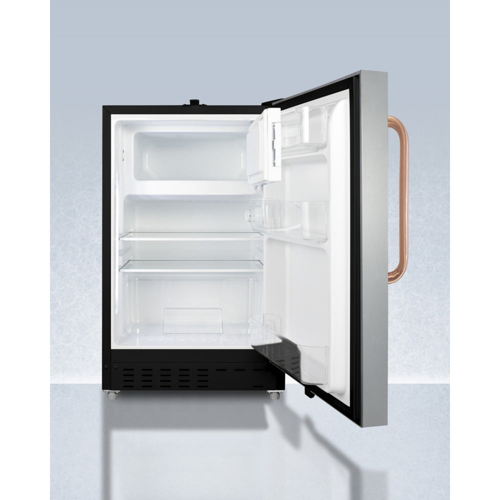 Summit Appliance Accucold 21" Stainless Steel & Black Finish Built-in Refrigerator-Freezer