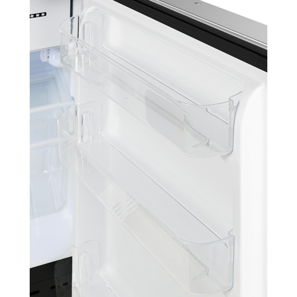 Summit Appliance Accucold 21" Stainless Steel & Black Finish Built-in Refrigerator-Freezer