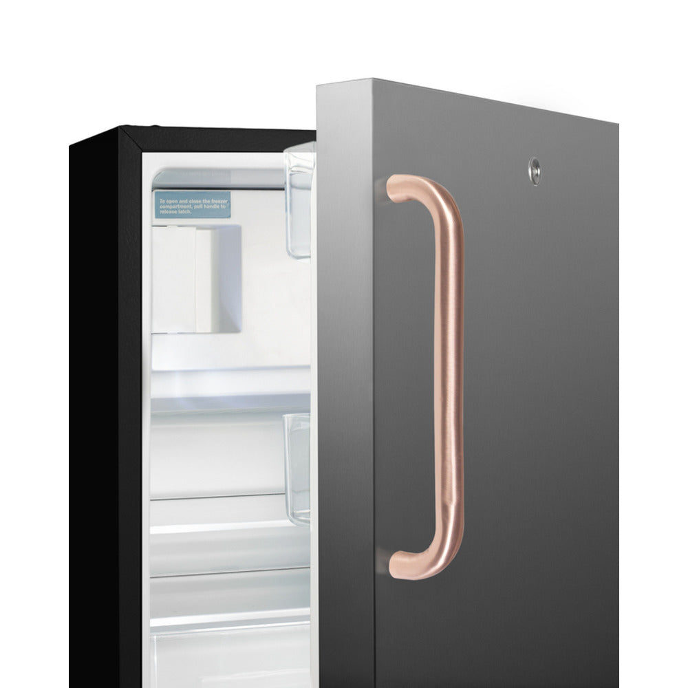 Summit Appliance Accucold 21" Stainless Steel & Black Finish Built-in Refrigerator-Freezer