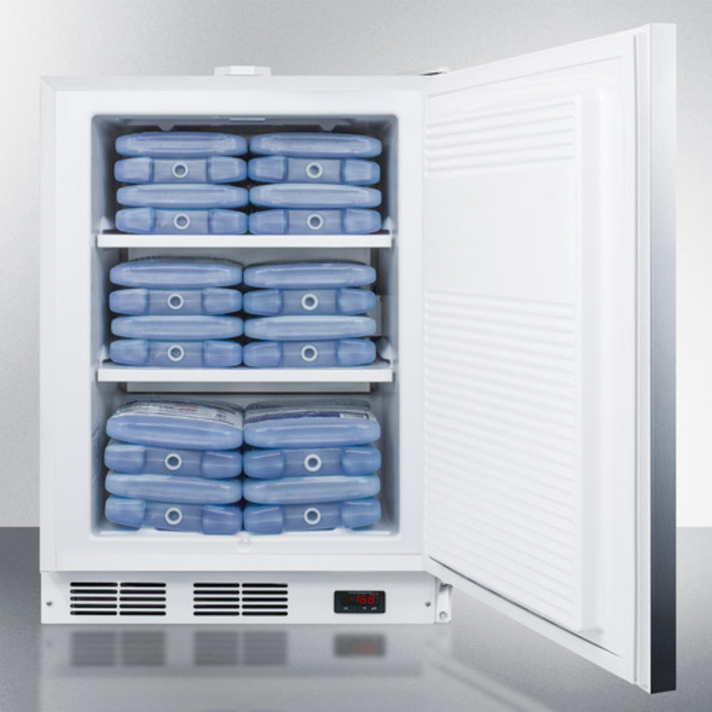 Summit Appliance Accucold 24" ACF48WSSHHADA Stainless Steel Finish Built-In Compact All-Freezer