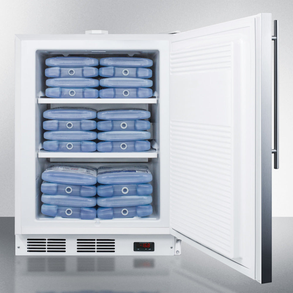 Summit Appliance Accucold ACF48WSSHVADA Stainless Steel Finish Built-In Compact All-Freezer