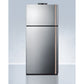 Summit Appliance BKRF Series 30" Stainless Steel Finish Break Room Refrigerator-Freezer with Antimicrobial Pure Copper Left Handles