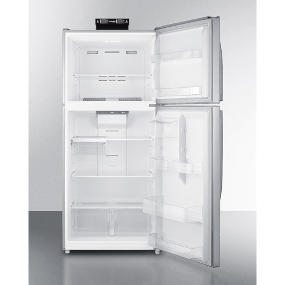 Summit Appliance BKRF Series 30" Stainless Steel/Black Finish Break Room Refrigerator-Freezer