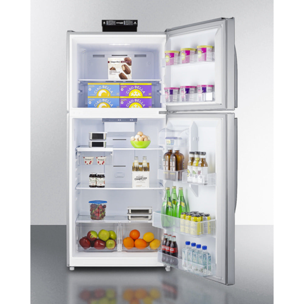 Summit Appliance BKRF Series 30" Stainless Steel/Black Finish Break Room Refrigerator-Freezer
