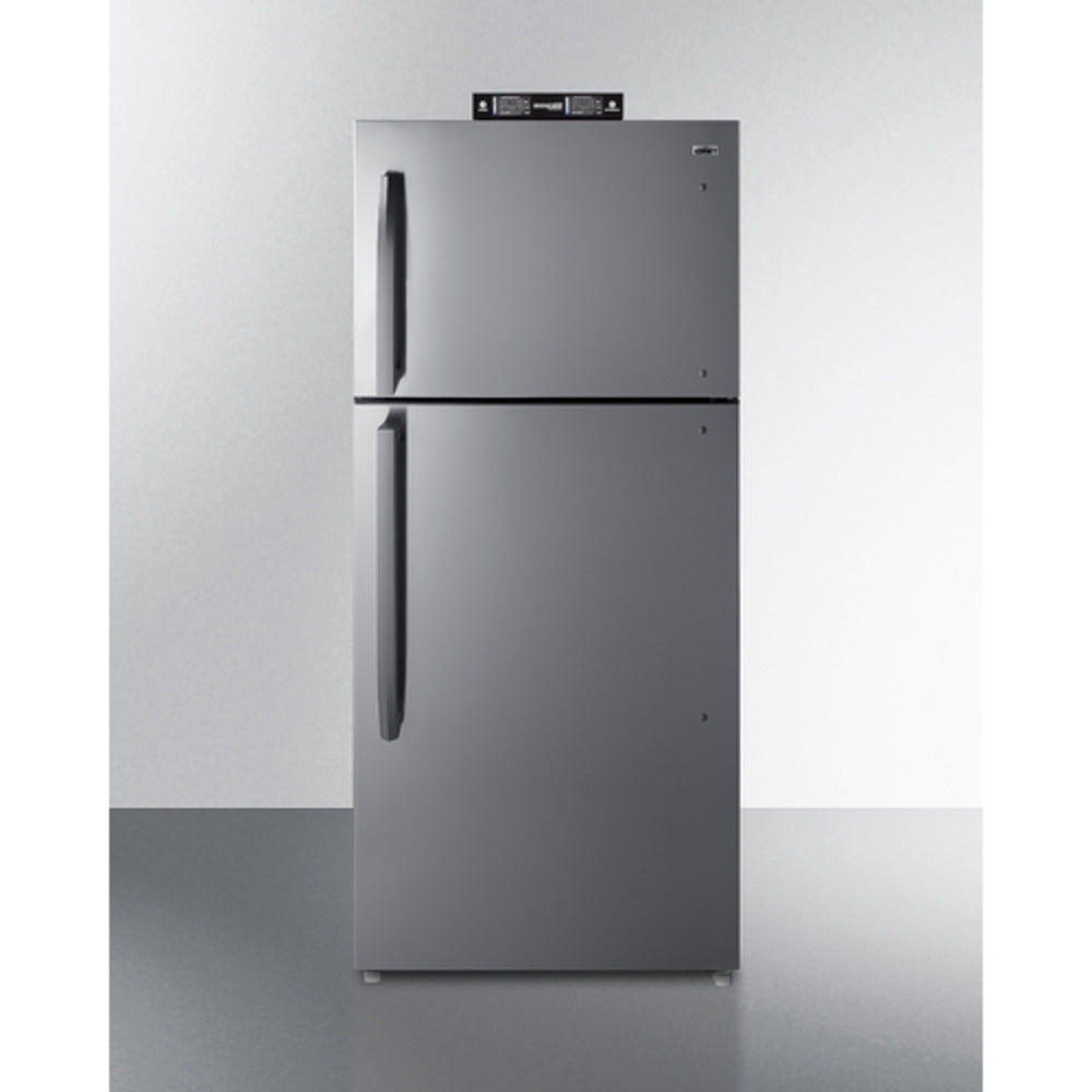 Summit Appliance BKRF Series 30" Stainless Steel/Black Finish Break Room Refrigerator-Freezer