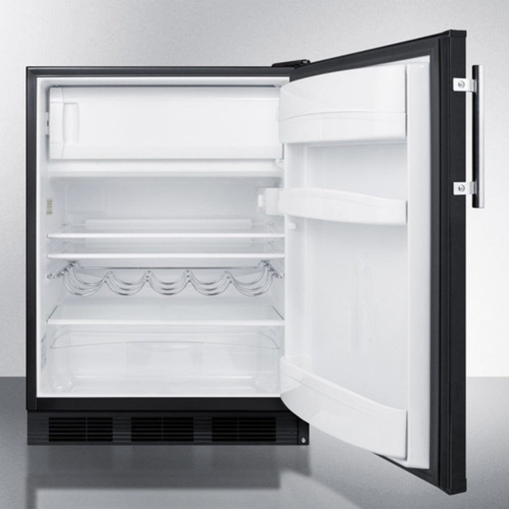 Summit Appliance CT663 Series 24" Black Finish Built-In Refrigerator-Freezer