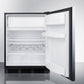 Summit Appliance CT663 Series 24" Stainless Steel/Black Finish Built-In Refrigerator-Freezer - ADA Compliant