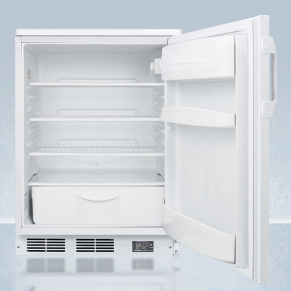 Summit Appliance FF6 Series 24" White Finish All-Refrigerator with Digital Temp Display - NSF-7 Standards