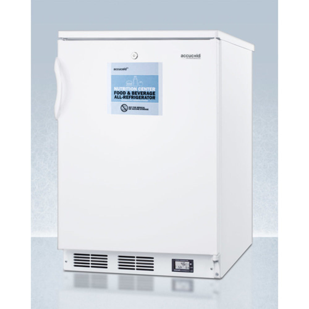 Summit Appliance FF6 Series 24" White Finish All-Refrigerator with Digital Temp Display - NSF-7 Standards
