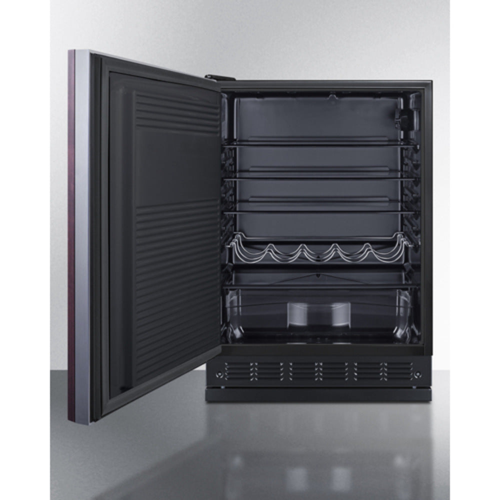 Summit Appliance FF7 Series 24" Panel-Ready/Black Finish All-Refrigerator with Left Door Swing - Adjustable Height