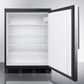 Summit Appliance FF7 Series 24" Stainless Steel/Black Finish All-Refrigerator with Right Bar Handle - NSF-7 Commercial Standards