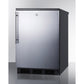 Summit Appliance FF7 Series 24" Stainless Steel/Black Finish All-Refrigerator with Right Bar Handle - NSF-7 Commercial Standards