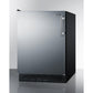 Summit Appliance FF7 Series 24" Stainless Steel/Black Finish Residential All-Refrigerator with Left Door Swing