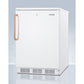 Summit Appliance FF7 Series 24" White Finish All-Refrigerator with Antimicrobial Pure Copper Handle