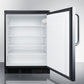 Summit Appliance FF7BI Series 24" Stainless Steel/Black Finish Built-In Pub Cellar with Towel Bar Handle