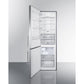 Summit Appliance FFBF18 Series 24" 12 cu.ft. Stainless Steel Finish Bottom Freezer Refrigerator with Icemaker and Left Door Handle