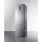 Summit Appliance FFBF18 Series 24" 12 cu.ft. Stainless Steel Finish Bottom Freezer Refrigerator with Icemaker and Left Door Handle