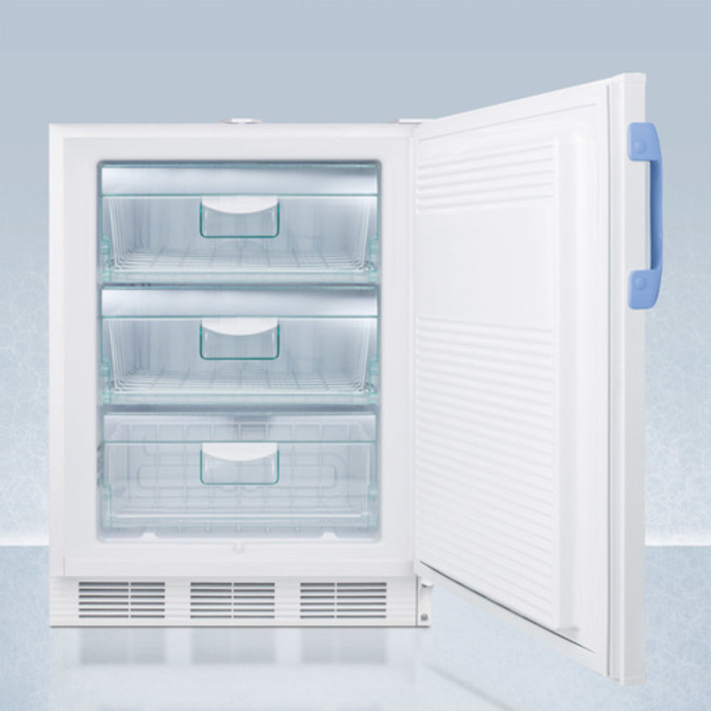 Summit Appliance MED2 Series 24" 3 cu.ft. White Finish Built-In All-Freezer with NIST Calibrated Temp Display - ADA Compliant