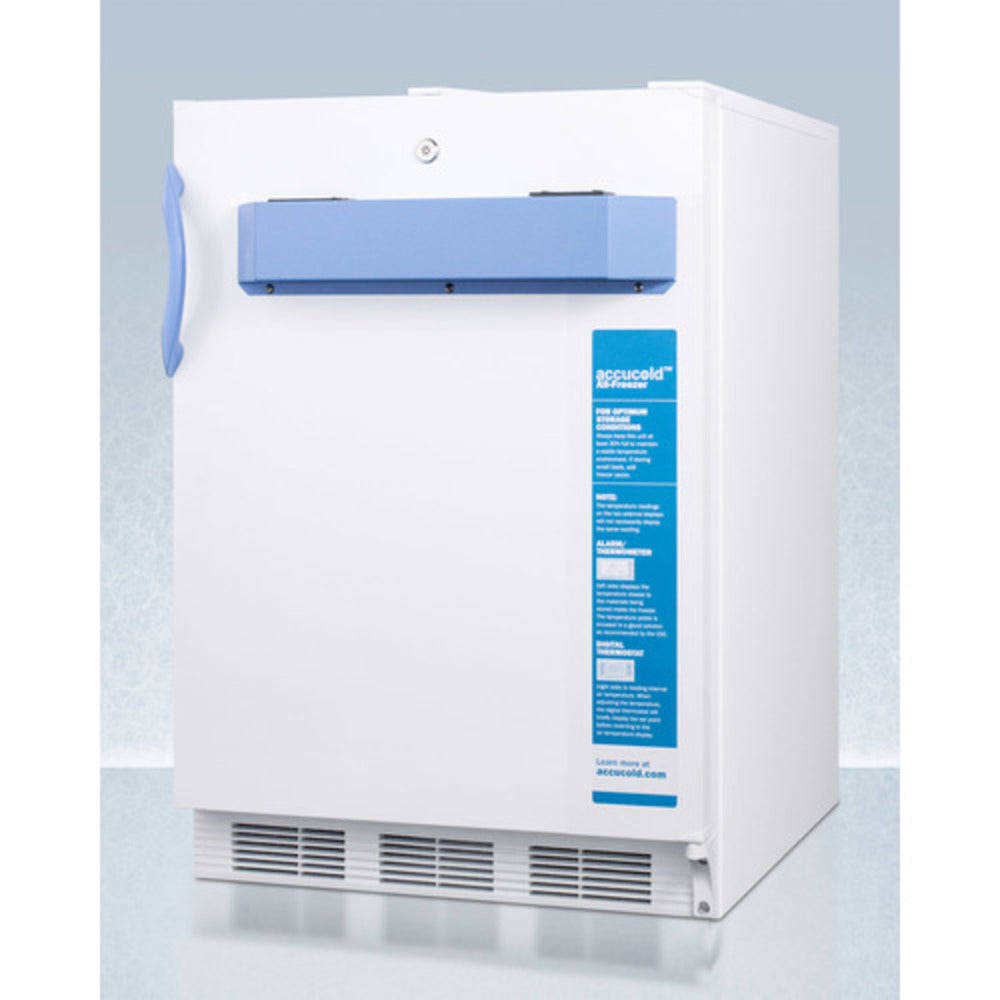 Summit Appliance MED2 Series 24" 3 cu.ft. White Finish Built-In All-Freezer with NIST Calibrated Temp Display - ADA Compliant