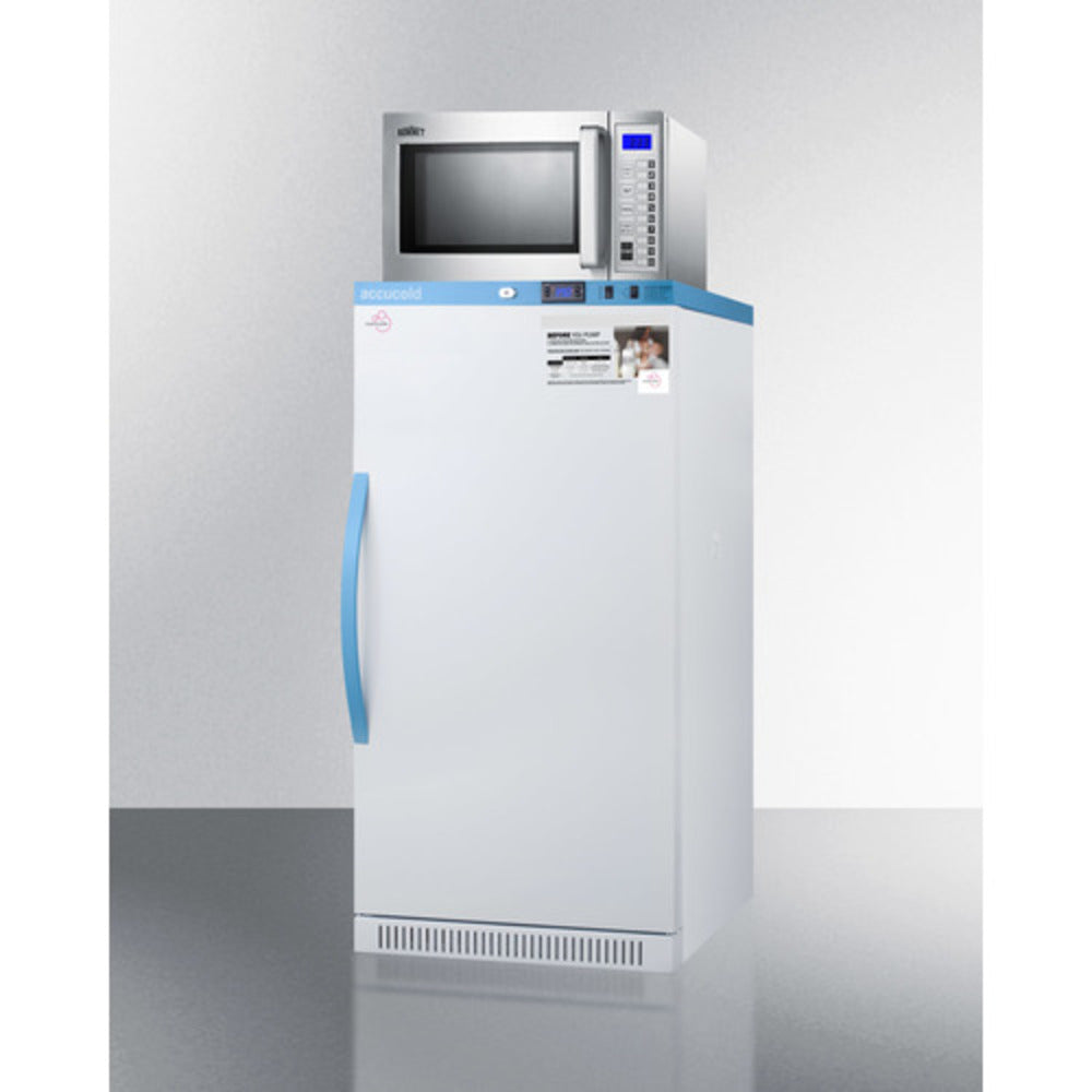 Summit Appliance MOMCUBE 8 cu.ft. White Finish Breast Milk Refrigerator with Lockers and Microwave Combo