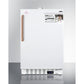 Summit Appliance MOMCUBE Series 20" White Finish Built-In All-Freezer with Copper Handle