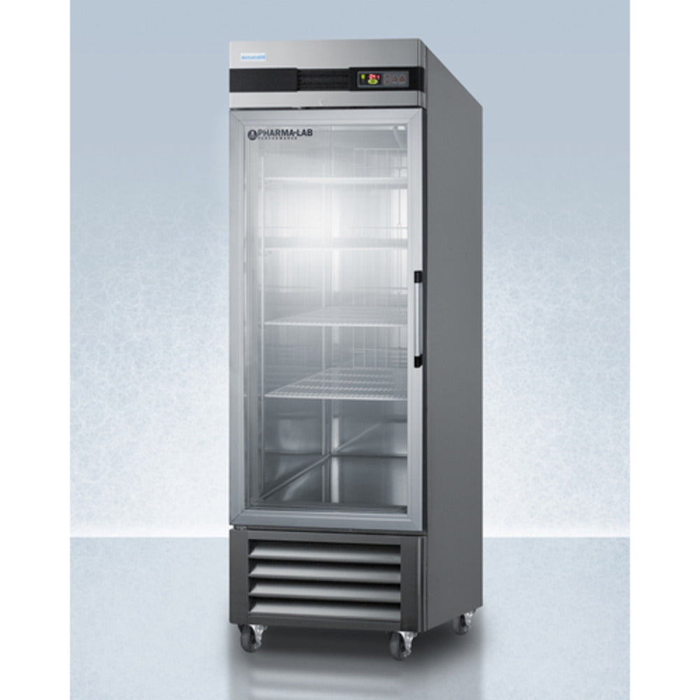 Summit Appliance Pharma-Lab Series 23 cu.ft. Stainless Steel Finish Upright Pharmacy Refrigerator with Left Hand Door Swing