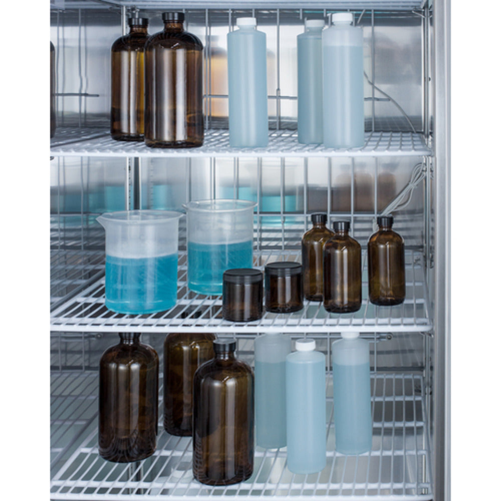 Summit Appliance Pharma-Lab Series 23 cu.ft. Stainless Steel Finish Upright Pharmacy Refrigerator with Left Hand Door Swing
