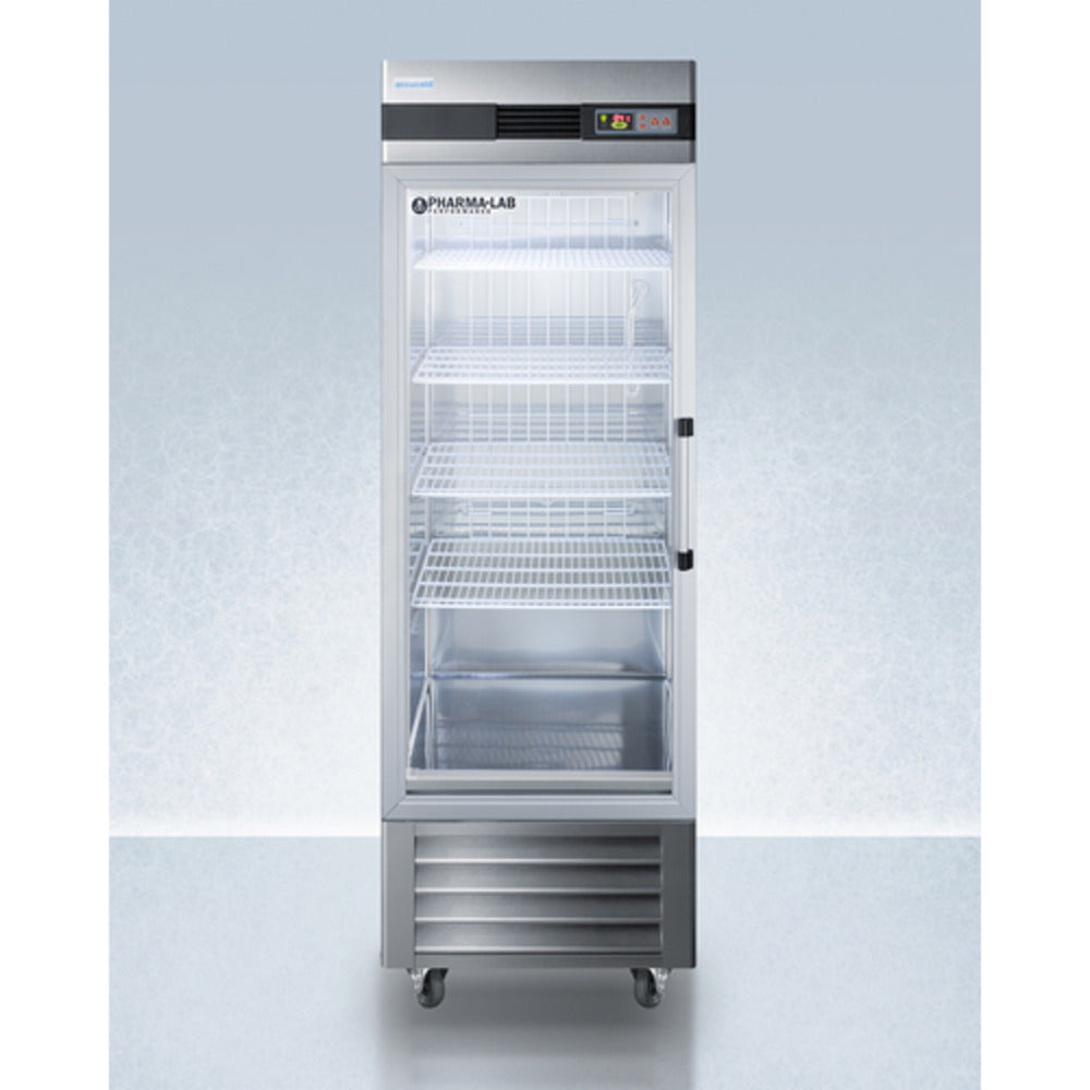 Summit Appliance Pharma-Lab Series 23 cu.ft. Stainless Steel Finish Upright Pharmacy Refrigerator with Left Hand Door Swing