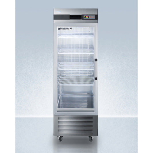 Summit Appliance Pharma-Lab Series 23 cu.ft. Stainless Steel Finish Upright Pharmacy Refrigerator with Left Hand Door Swing