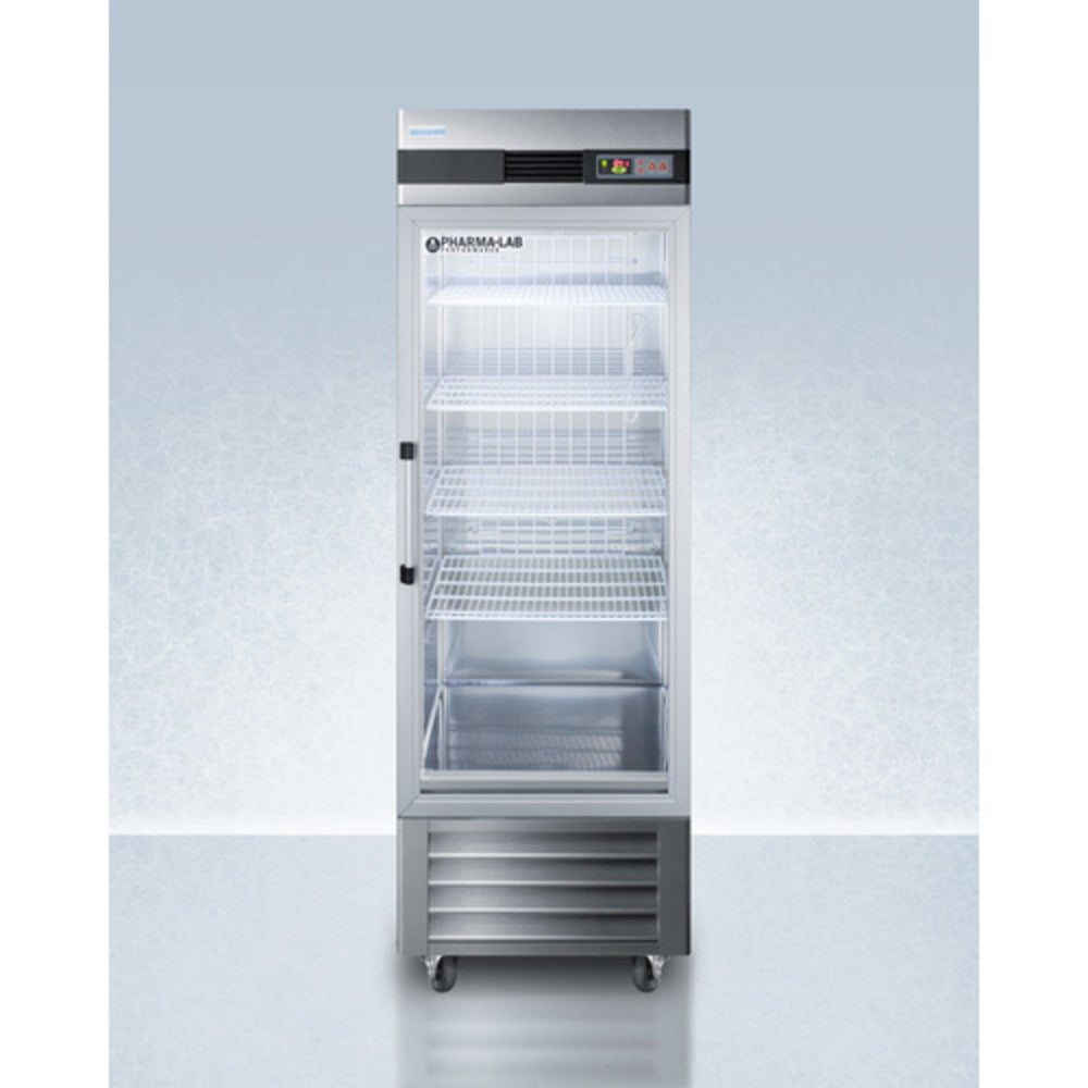 Summit Appliance Pharma-Lab Series 23 cu.ft. Stainless Steel Finish Upright Pharmacy Refrigerator with Right Hand Door Swing