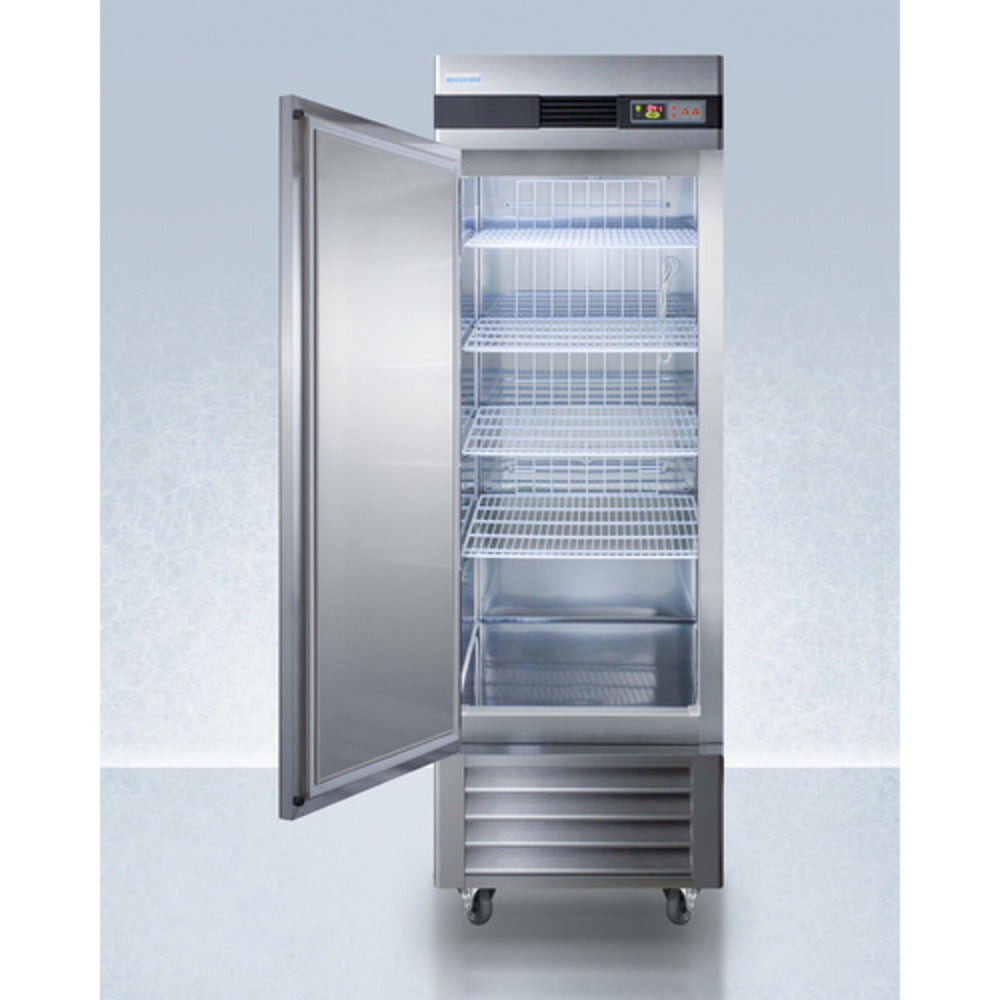 Summit Appliance Pharma-Lab Series 23 cu.ft. Stainless Steel Upright Pharmacy Refrigerator with Left Door Handle