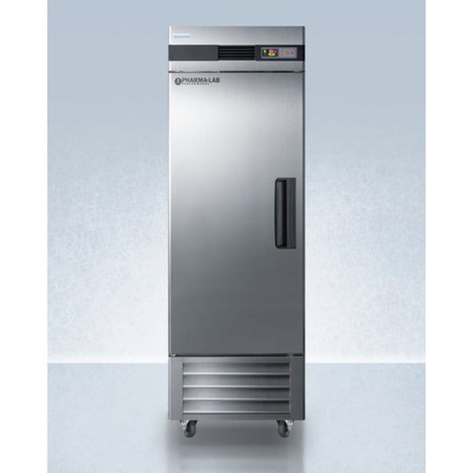 Summit Appliance Pharma-Lab Series 23 cu.ft. Stainless Steel Upright Pharmacy Refrigerator with Left Door Handle