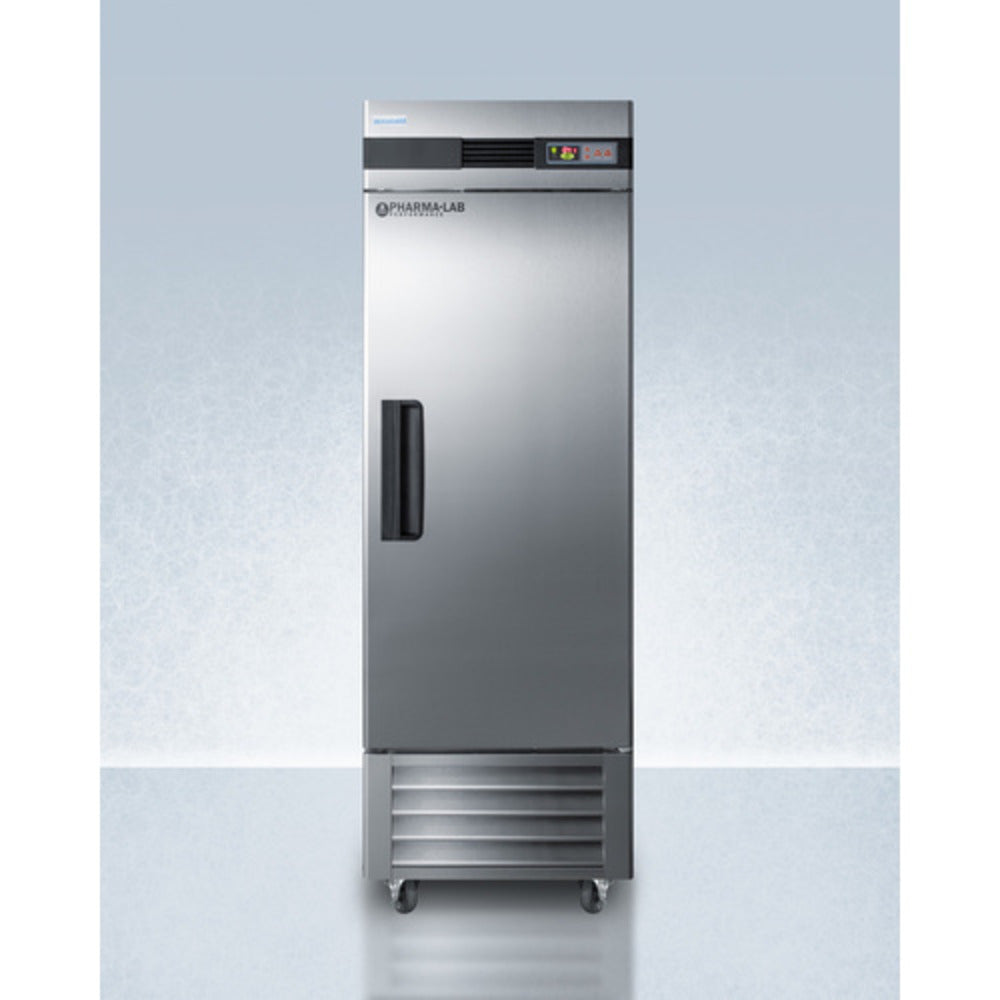 Summit Appliance Pharma-Lab Series 23 cu.ft. Stainless Steel Upright Pharmacy Refrigerator with Right Door Handle
